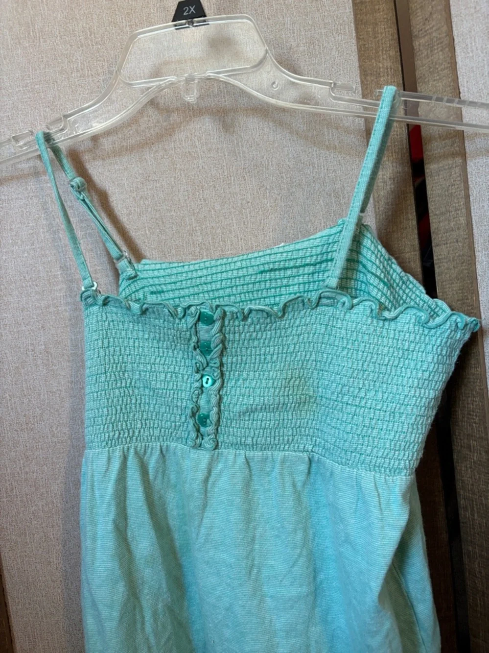 FINAL MARKDOWN GirlsOld Navy Mint Green Smocked Spaghetti Strap Dress Large